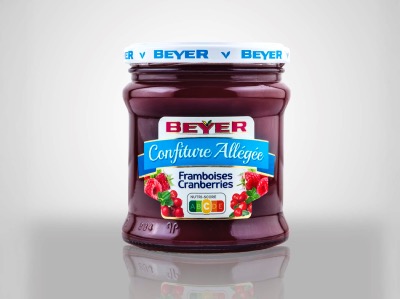 Confiture Extra Allégée Framboise-Cranberries